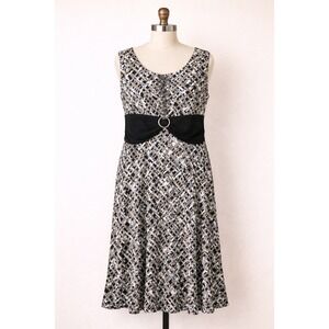 Perceptions Woman Abstract Print Dress Womens 16W Sleeveless Midi Dress Only No